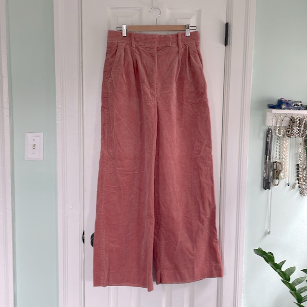 Banana Republic pink corduroy wide leg trousers